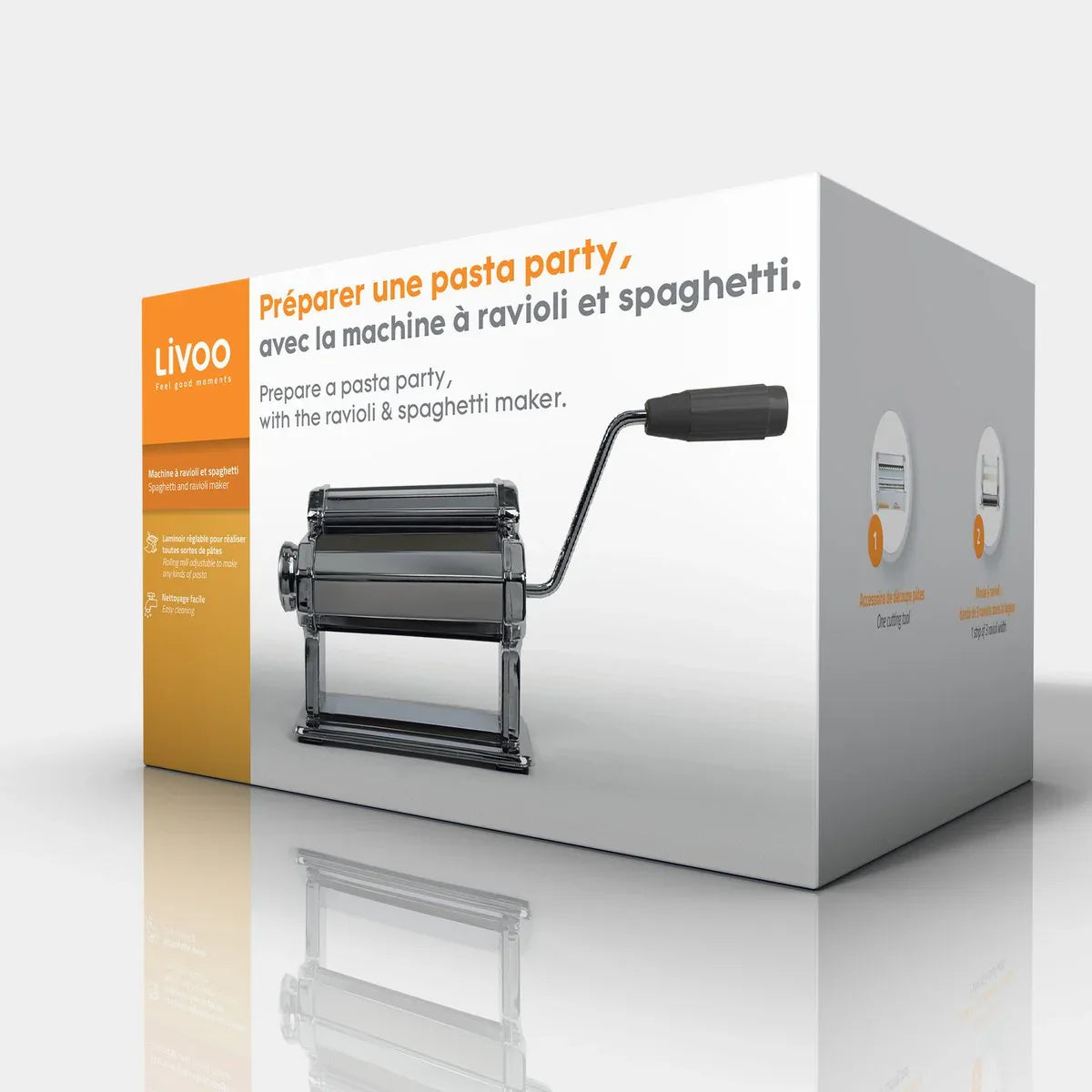 Pasta Machine Ravioli Spaghetti Maker Livoo | Handmatig RVS | Verse Pasta Thuis - Dahomy.nl
