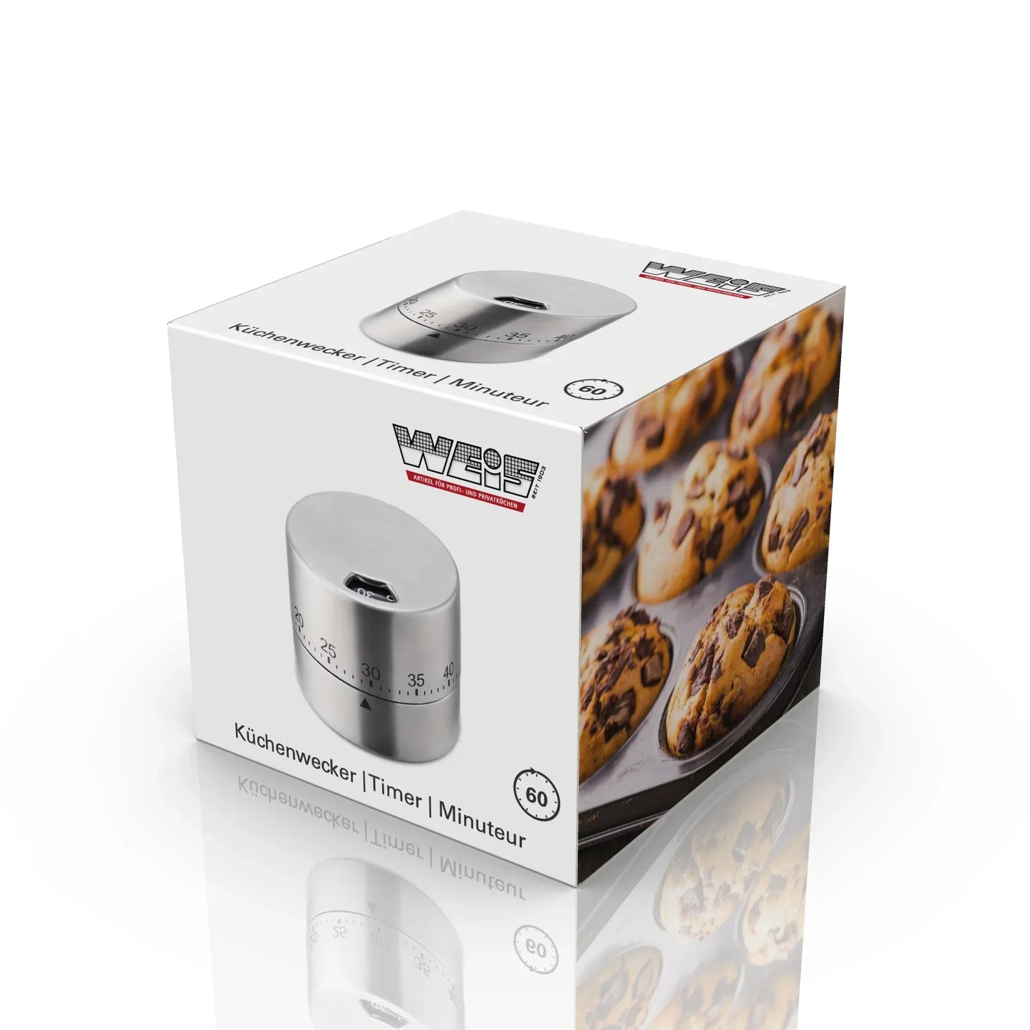 Dubbele Keukentimer RVS Magnetisch - Karl Weis - 160g - Kookwekker - Dahomy.nl