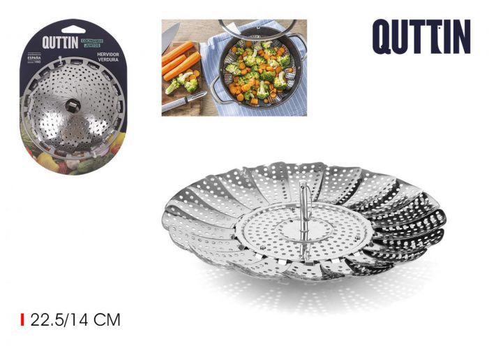 Quttin Groente Stoommandje RVS - Stoomkoker 22,5 x 14 cm
