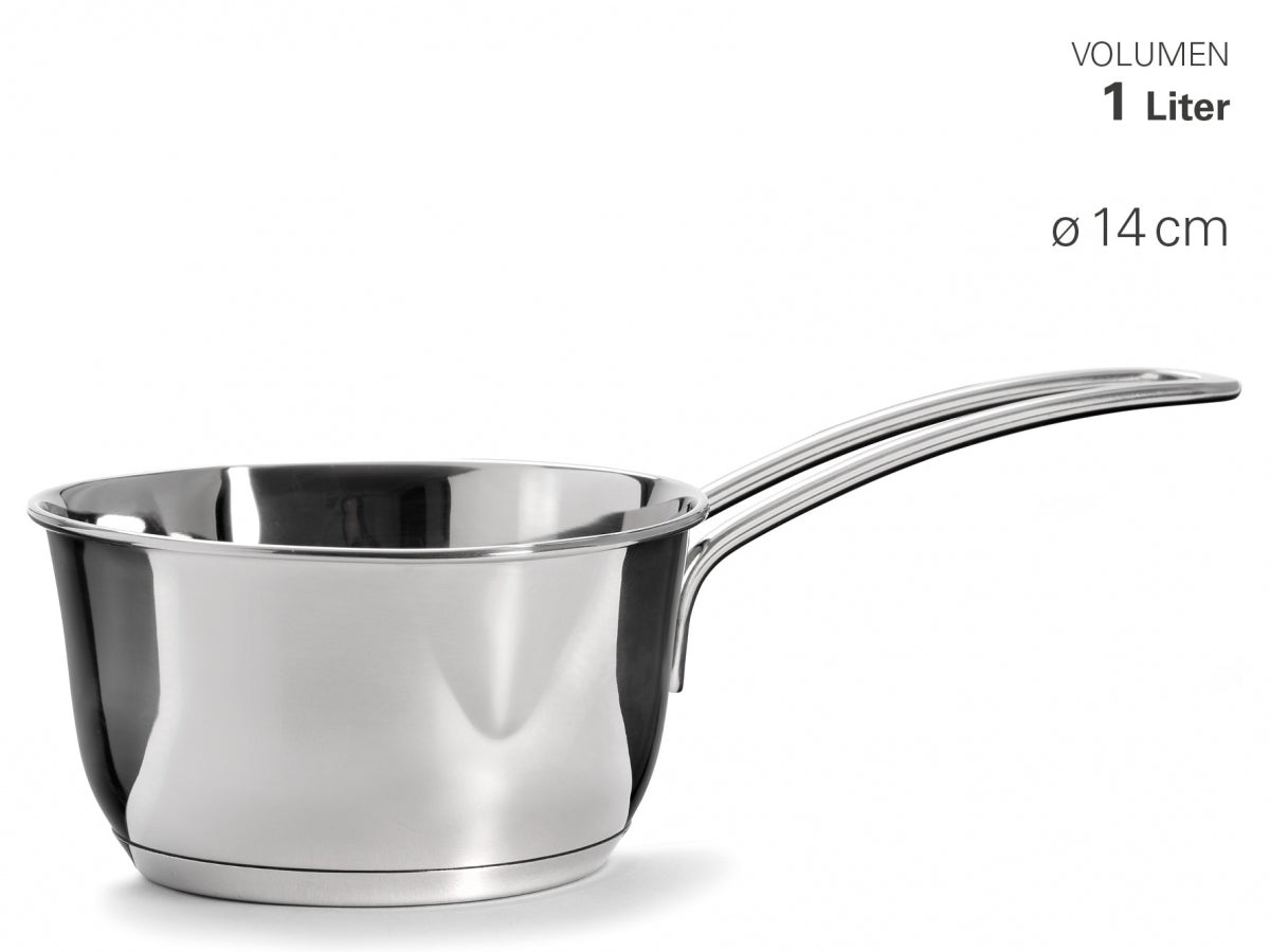 Karl Weis boterpan RVS 14cm met sandwichbodem – sauspannetje inductie.