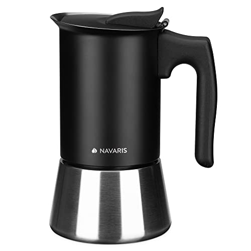 Navaris koffiepot percolator 4 kopjes zijaanzicht