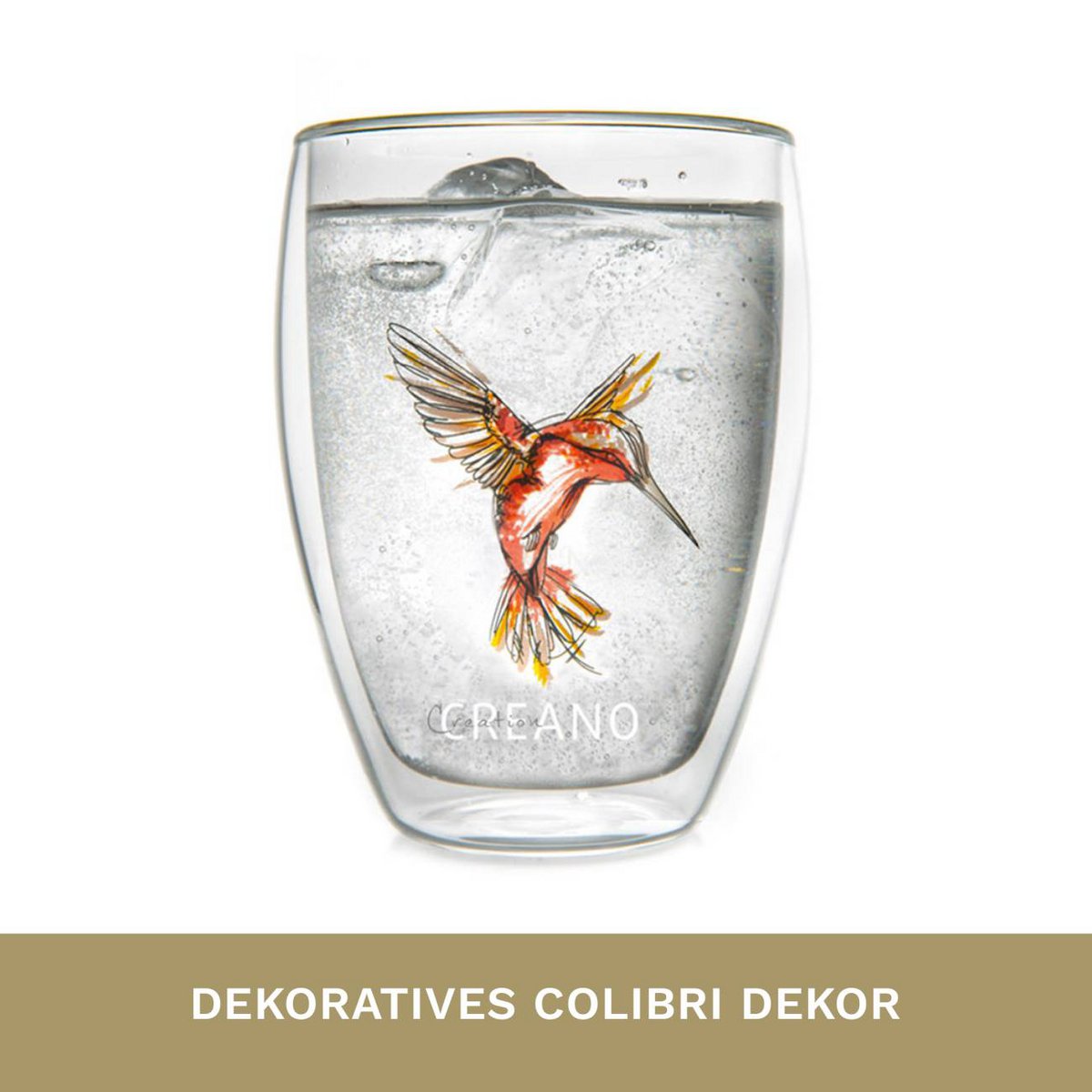 Set van 6 thermoglazen dubbelwandig glas handgemaakt borosilicaatglas Creano
