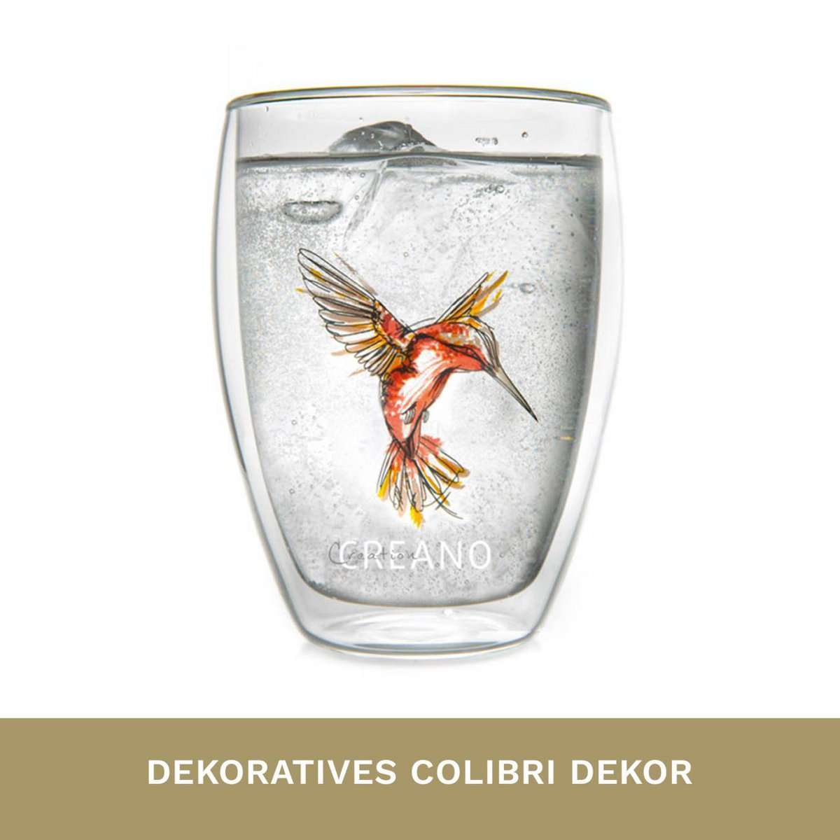 Set van 6 thermoglazen dubbelwandig glas handgemaakt borosilicaatglas Creano
