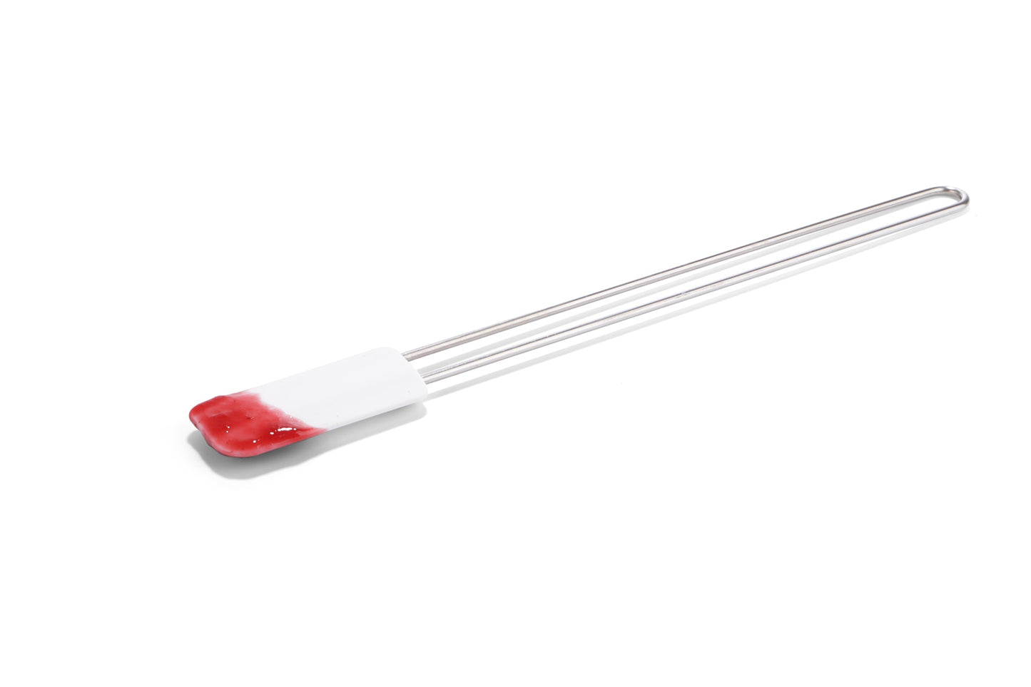 Witte siliconen deegschraper 26cm - voedselveilig en hittebestendig tot 220 graden

