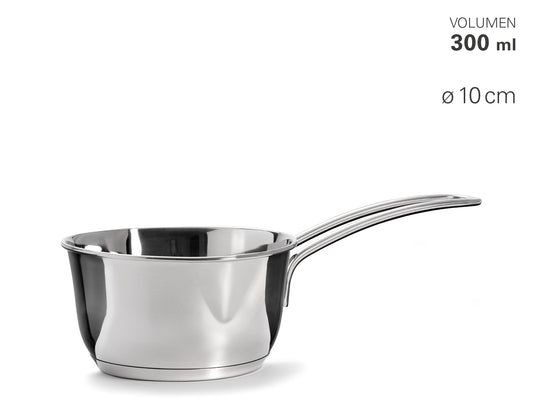Karl Weis Boterpannen Set - 3-delig - RVS Steelpannen met Schenktuit - 300ml, 500ml & 1L