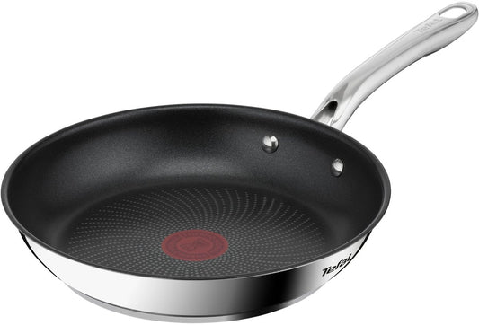 Tefal Infinite koekenpan 24 cm roestvrij staal Titanium Excellence anti-aanbaklaag vooraanzicht.