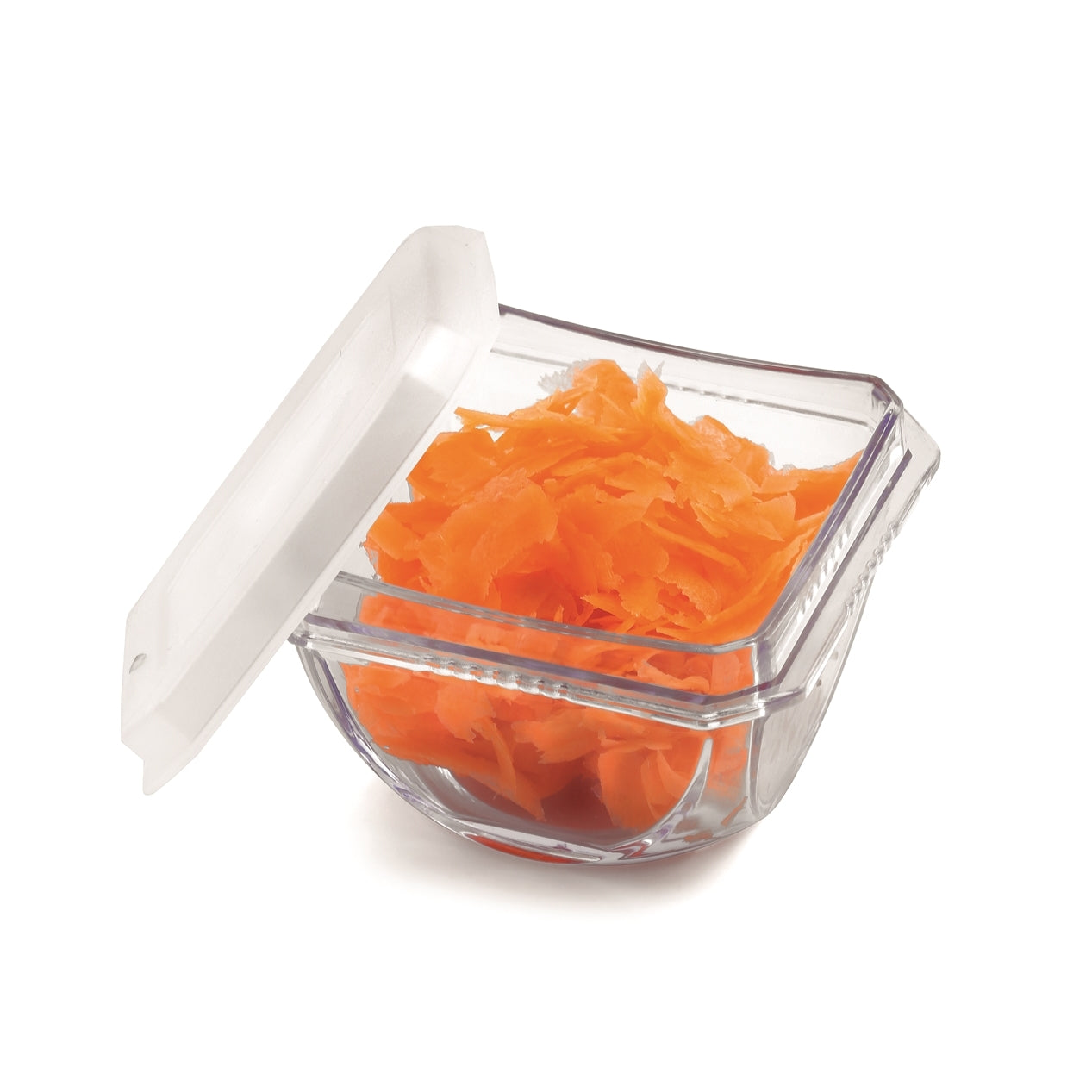Opvangbak met vershouddeksel voor doosrasp Karl Weis - hygiënisch opvangen geraspte ingrediënten
