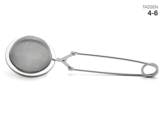 Thee-infuser RVS 8cm met fijnmazig zeefdoek en veer - Karl Weis theezeef voor losse thee
