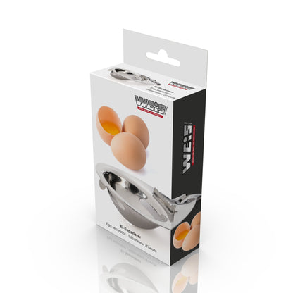 Close-up van de praktische impactrand van de Karl Weis eierscheider voor gemakkelijk ei openen