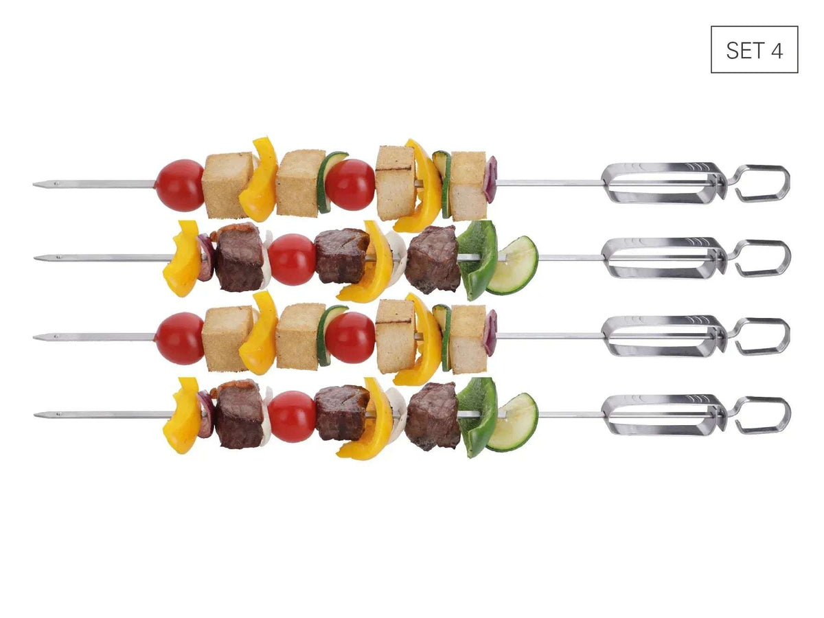 Grillspiesjes met Schraper 45cm RVS Set van 4 - Karl Weis BBQ Spiesjes - Dahomy.nl