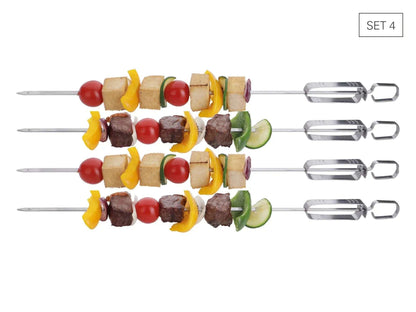 Grillspiesjes met Schraper 45cm RVS Set van 4 - Karl Weis BBQ Spiesjes - Dahomy.nl