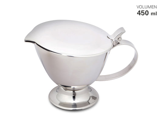 Karl Weis luxe RVS juskom 350ml hoogglans gepolijst met schenktuit en handvat

