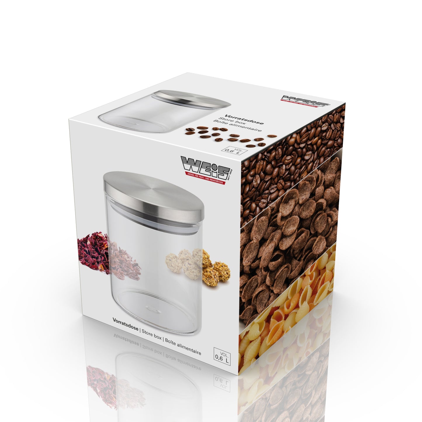 Karl Weis voorraadpot 600ml, modern design in geschenkverpakking