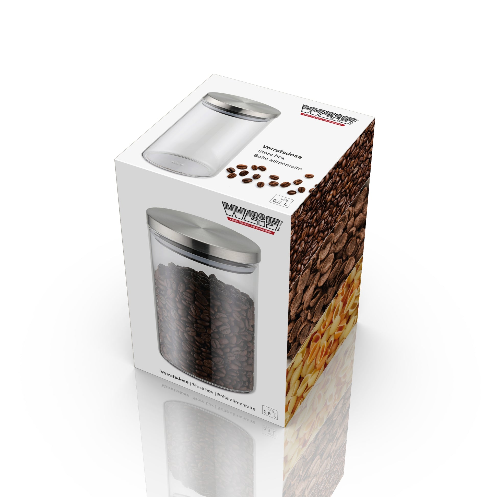 Karl Weis voorraadpot 800ml, modern design in geschenkverpakking