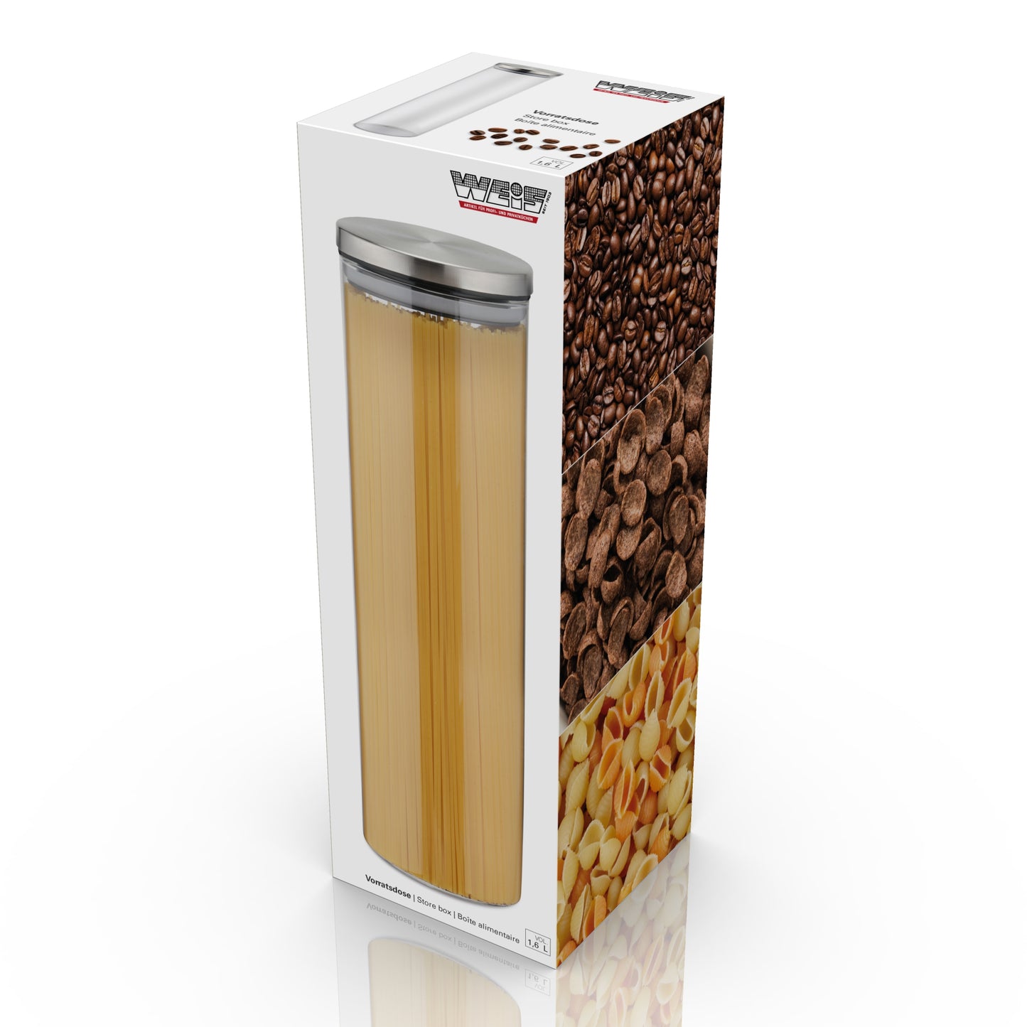 Close-up van luchtdicht deksel met siliconenafdichting op Karl Weis bewaarcontainer
