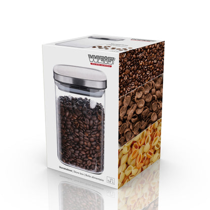 Karl Weis bewaarcontainer 1000 ml luchtdichte deksel met siliconen ring in verpakking
