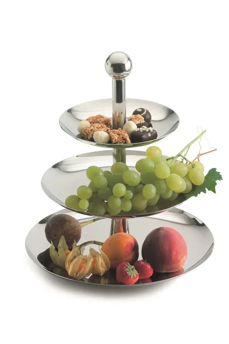 Etagère RVS Karl Weis 3 Niveaus 27cm | High Tea Serveerstandaard - Dahomy.nl