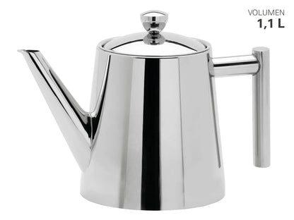 Theepot RVS 1100ml Theefilter – Druppelvrij Hoogglans | Karl Weis - Dahomy.nl