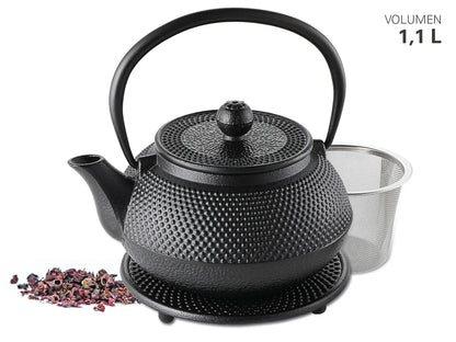 Theepot Gietijzer 1,1L Emaille Japans – Warmtebehoud Onderzetter | Karl Weis - Dahomy.nl