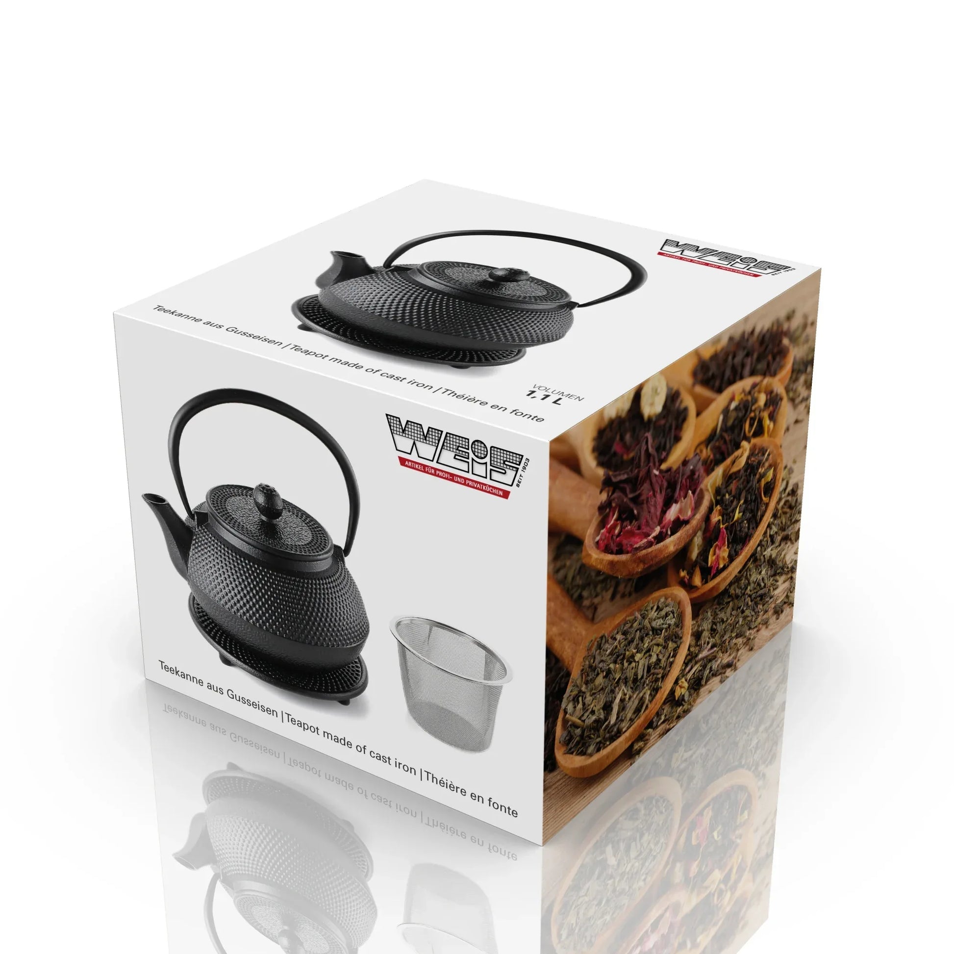 Theepot Gietijzer 1,1L Emaille Japans – Warmtebehoud Onderzetter | Karl Weis - Dahomy.nl