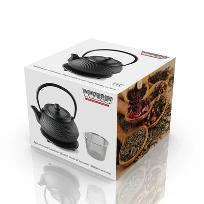 Theepot Gietijzer 1,1L Emaille Japans – Warmtebehoud Onderzetter | Karl Weis - Dahomy.nl
