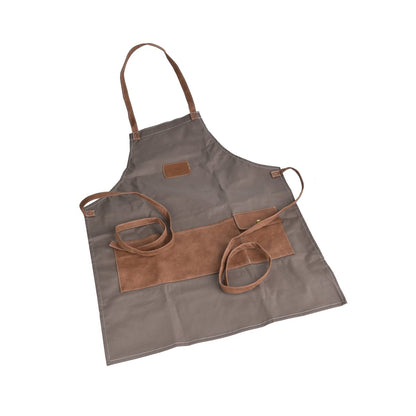 Laguiole lang tuinschort canvas met gereedschapsvak en knoopsluiting