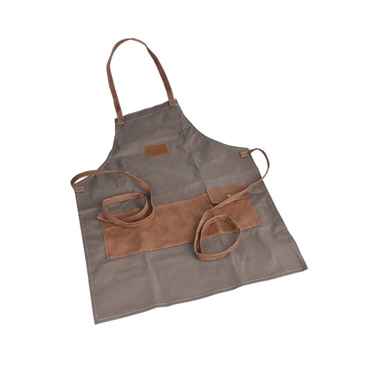 Laguiole lang tuinschort canvas met gereedschapsvak en knoopsluiting