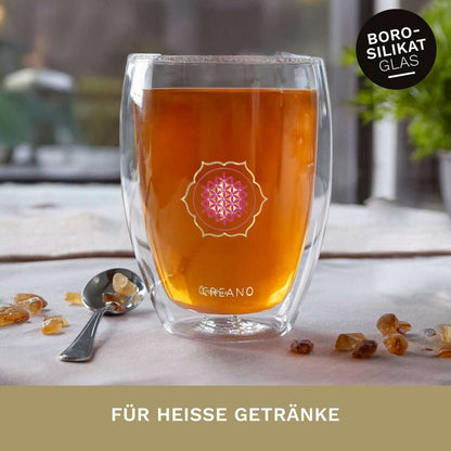 Creano Flower of Life thermoglas 250ml zwevend drankje effect dubbelwandig
