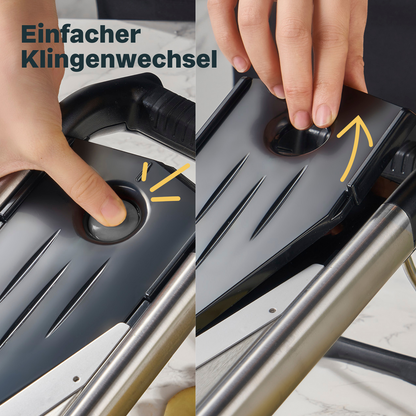 RVS Groentesnijder Detail - Vlijmscherp Dubbel V-Mes Roestvrij Staal