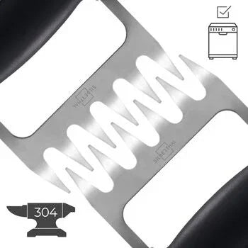 RVS Pulled Pork Klauwen met ergonomisch handvat