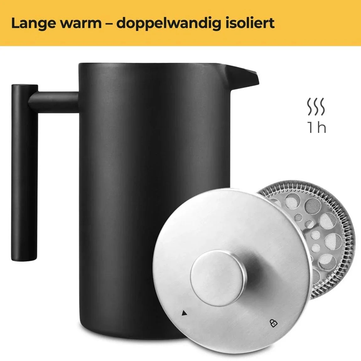 Silberthal koffiemaker met plunjer systeem voor verse koffie