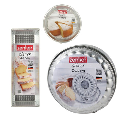 Zenker taartvormen set 3-delig met springvorm, savarin en cakevorm
