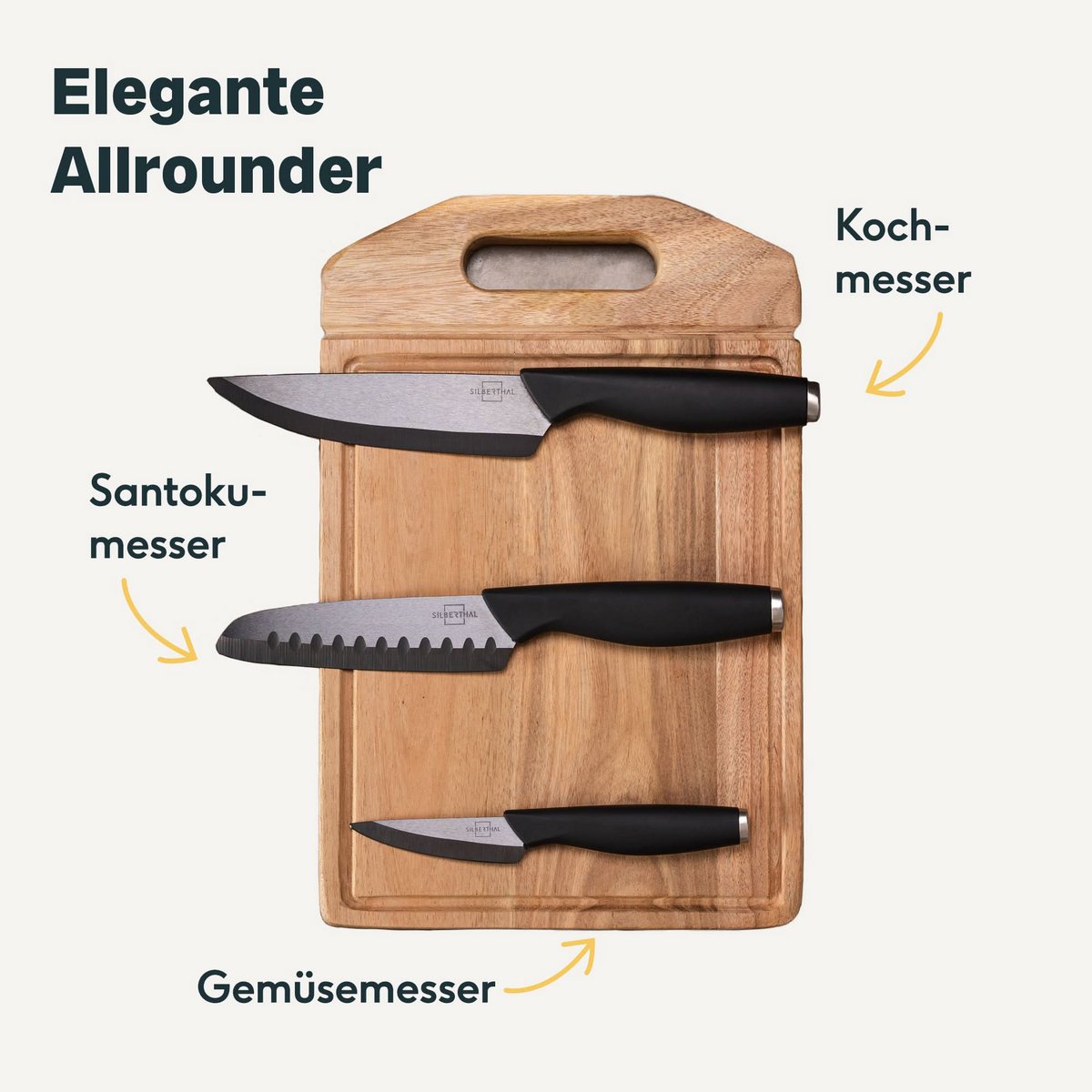 Keramische Messen Set 3-delig – Silberthal Zirkonia Messenset met Mesbescherming