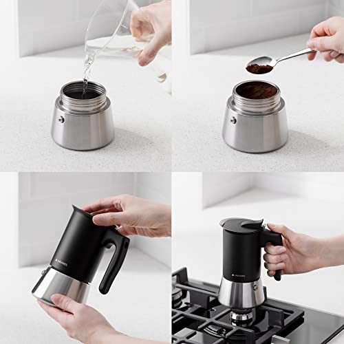 Navaris moka koffiepot 4 kopjes complete set