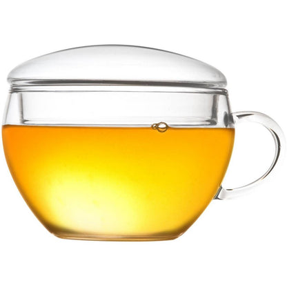 Creano Teelini theekop 200ml set van 2 met glazen deksel en handvat
