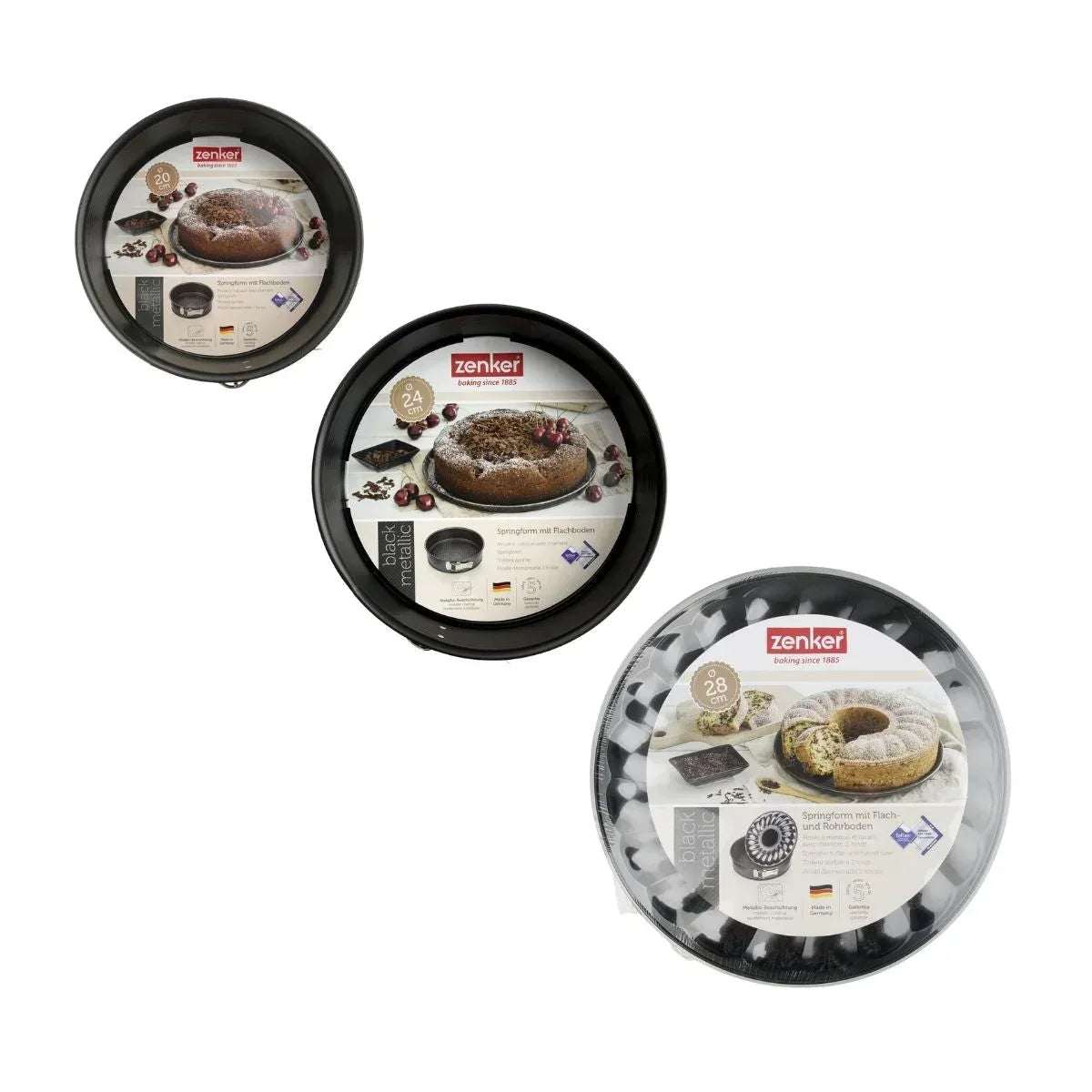 Springvormen Set Zenker 3-delig | Ø20 24 28cm | Non-stick Teflon - Dahomy.nl
