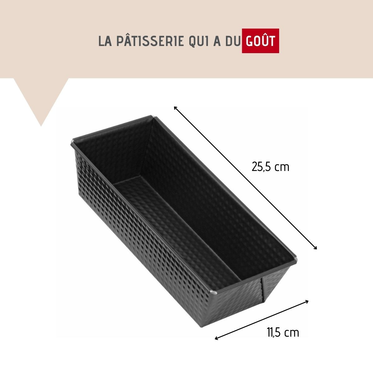 Zenker rechthoekige cakevorm 25,5x11,5x7cm zwart RVS
