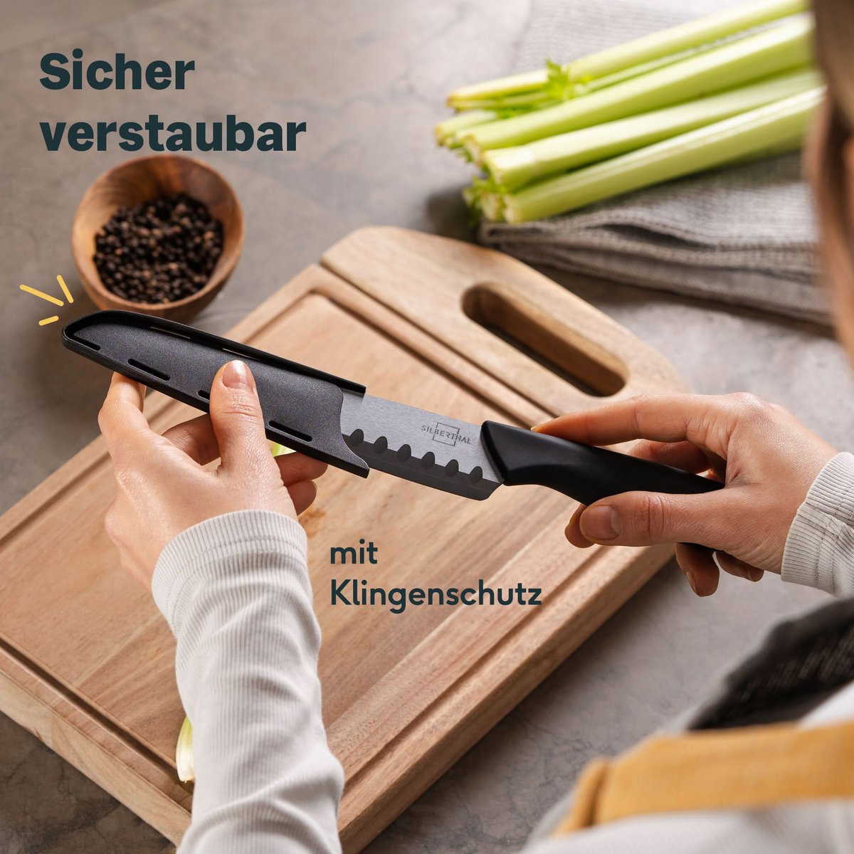 Keramische Messen Set 3-delig – Silberthal Zirkonia Messenset met Mesbescherming