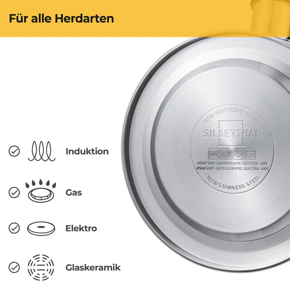 waterkoker RVS stijlvol zwart en zilver 1,6 liter geschikt voor alle soorten fornuizen incl. inductie