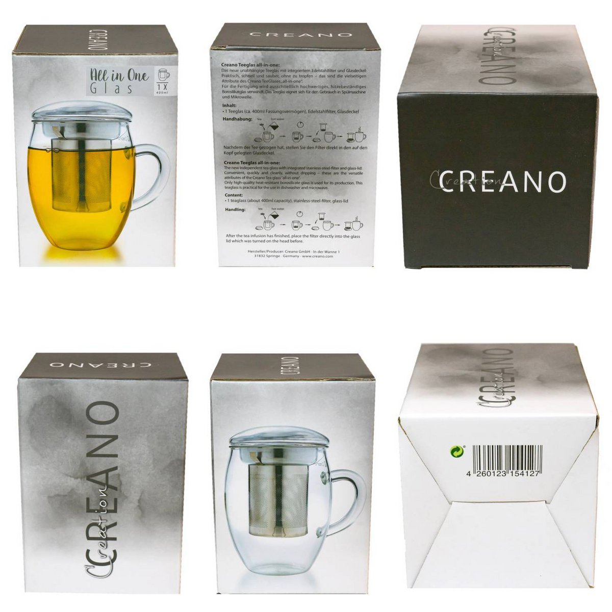 Creano theeglas 400ml productdoos - aantrekkelijke geschenkverpakking

