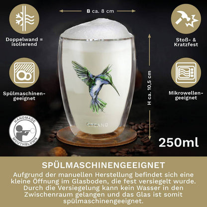 Thermoglazen 250ml set van 6 vaatwasmachinebestendig in geschenkverpakking
