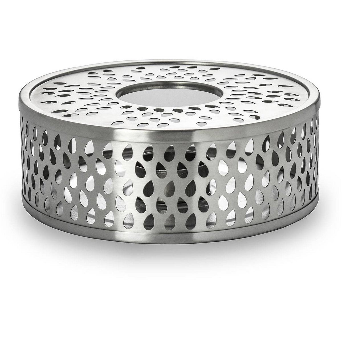 Creano Leaf theepot warmer roestvrij staal met theelichthouder zilver
