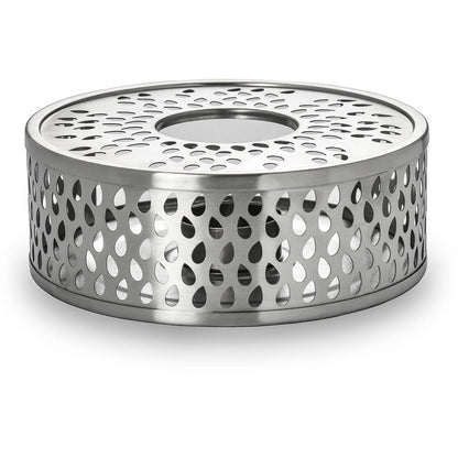 Creano Leaf theepot warmer roestvrij staal met theelichthouder zilver
