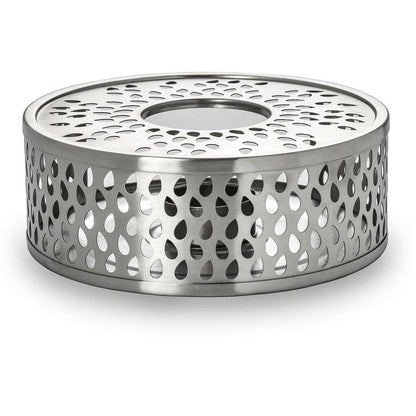 Creano Leaf theepot warmer roestvrij staal met theelichthouder zilver
