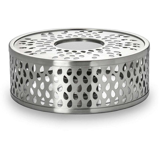 Creano Leaf theepot warmer roestvrij staal met theelichthouder zilver
