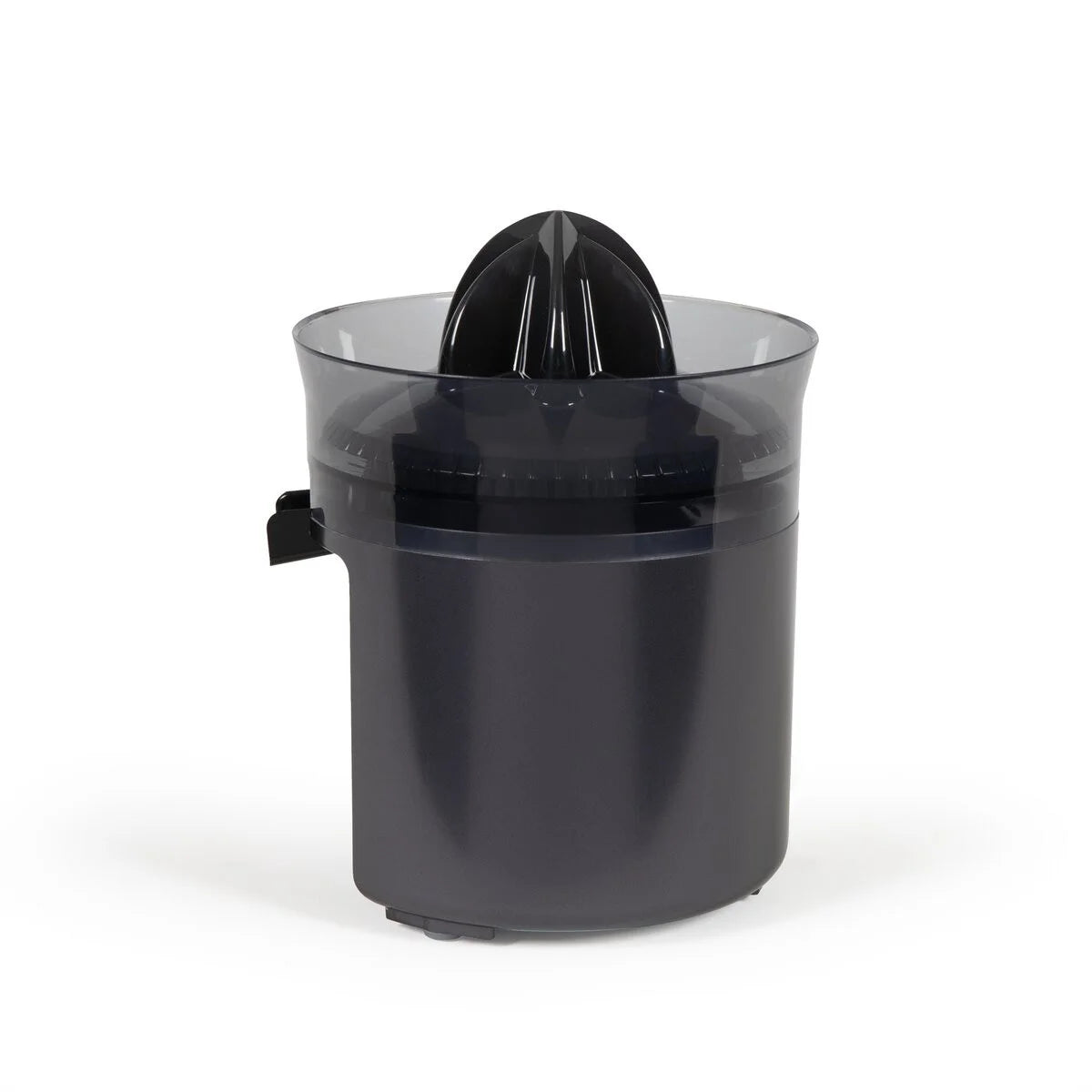Livoo elektrische citruspers zwart zijkant 100ml sapopvangbak anti-druppel
