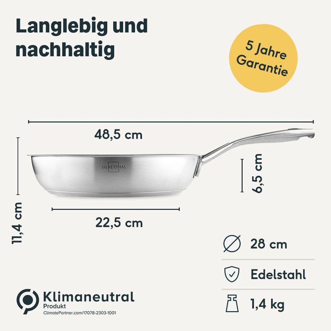 Silberthal koekenpan detail afmeting
