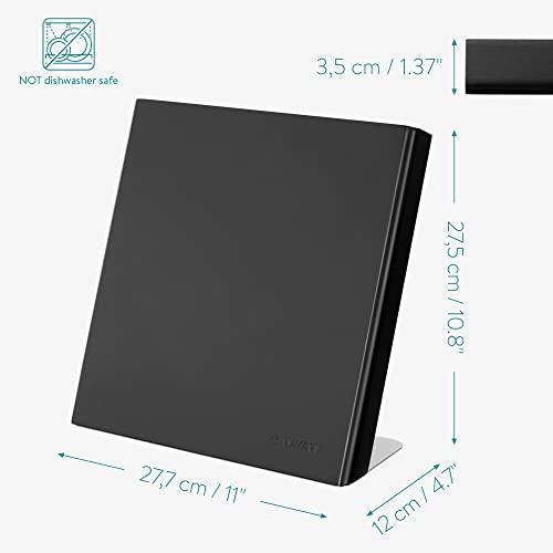 Navaris Houten Magnetisch Messenblok - Rubberwood Messenhouder 27,5 x 7,5 cm Zwart - Dahomy.nl