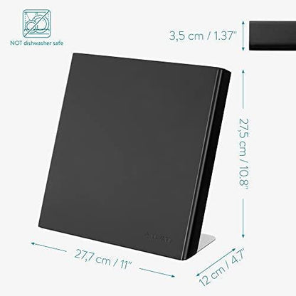 Navaris Houten Magnetisch Messenblok - Rubberwood Messenhouder 27,5 x 7,5 cm Zwart - Dahomy.nl