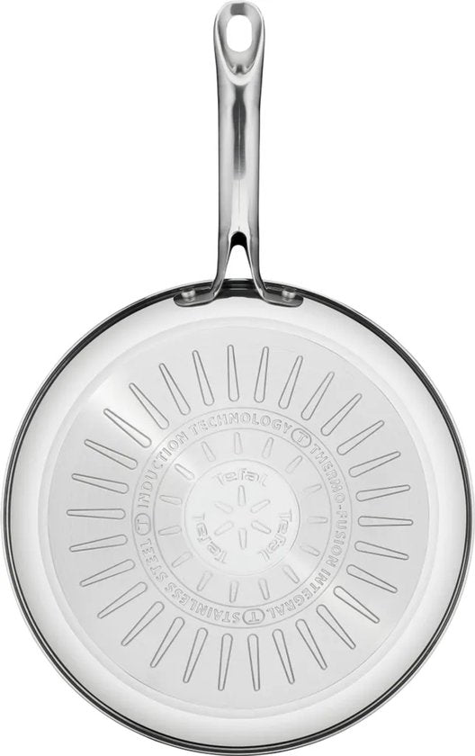 Tefal Infinite koekenpan 24 cm achterkant roestvrij staal PFOA-vrij inductie geschikt.